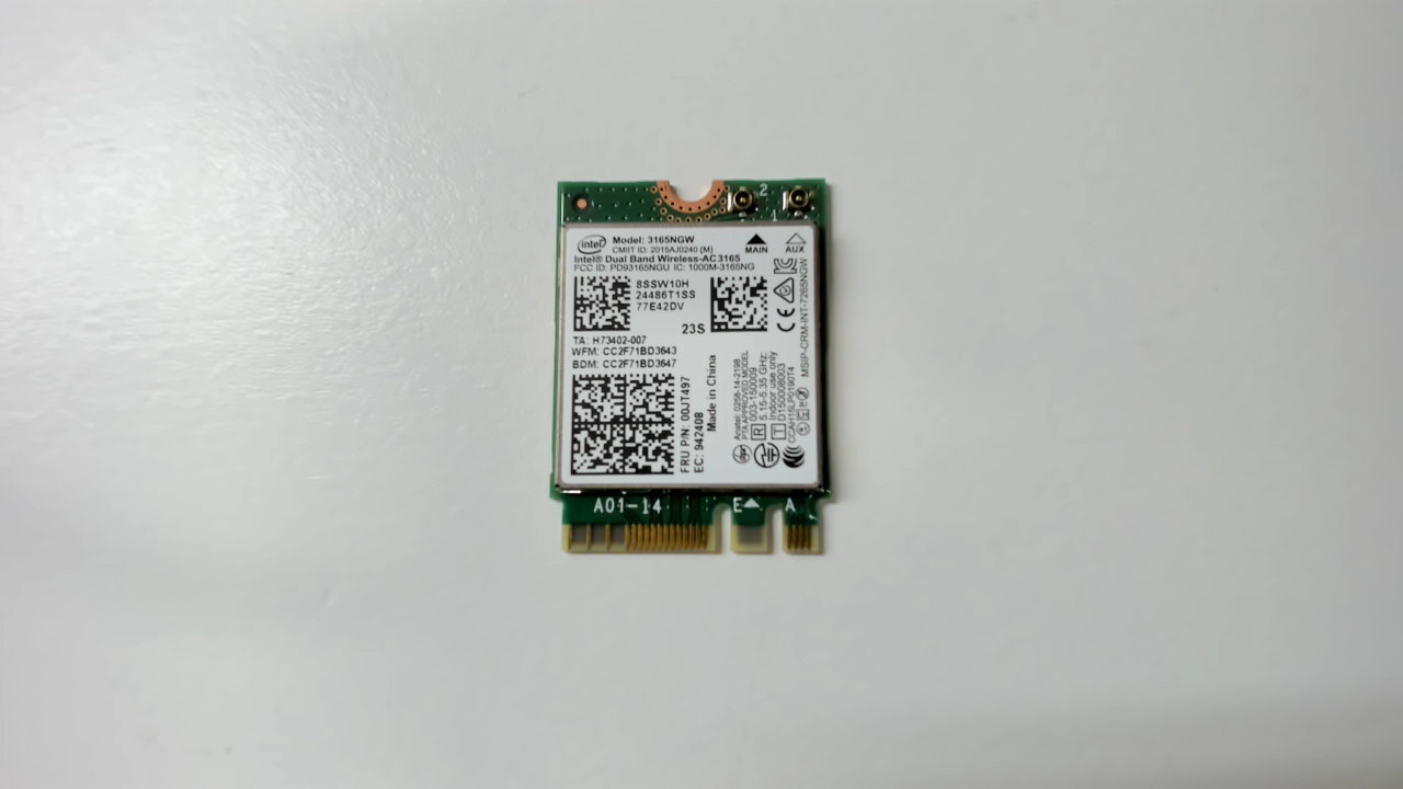 Lenovo Intel Dual Band Wireless AC 3165 3165ngw 433mbps BT 4.0