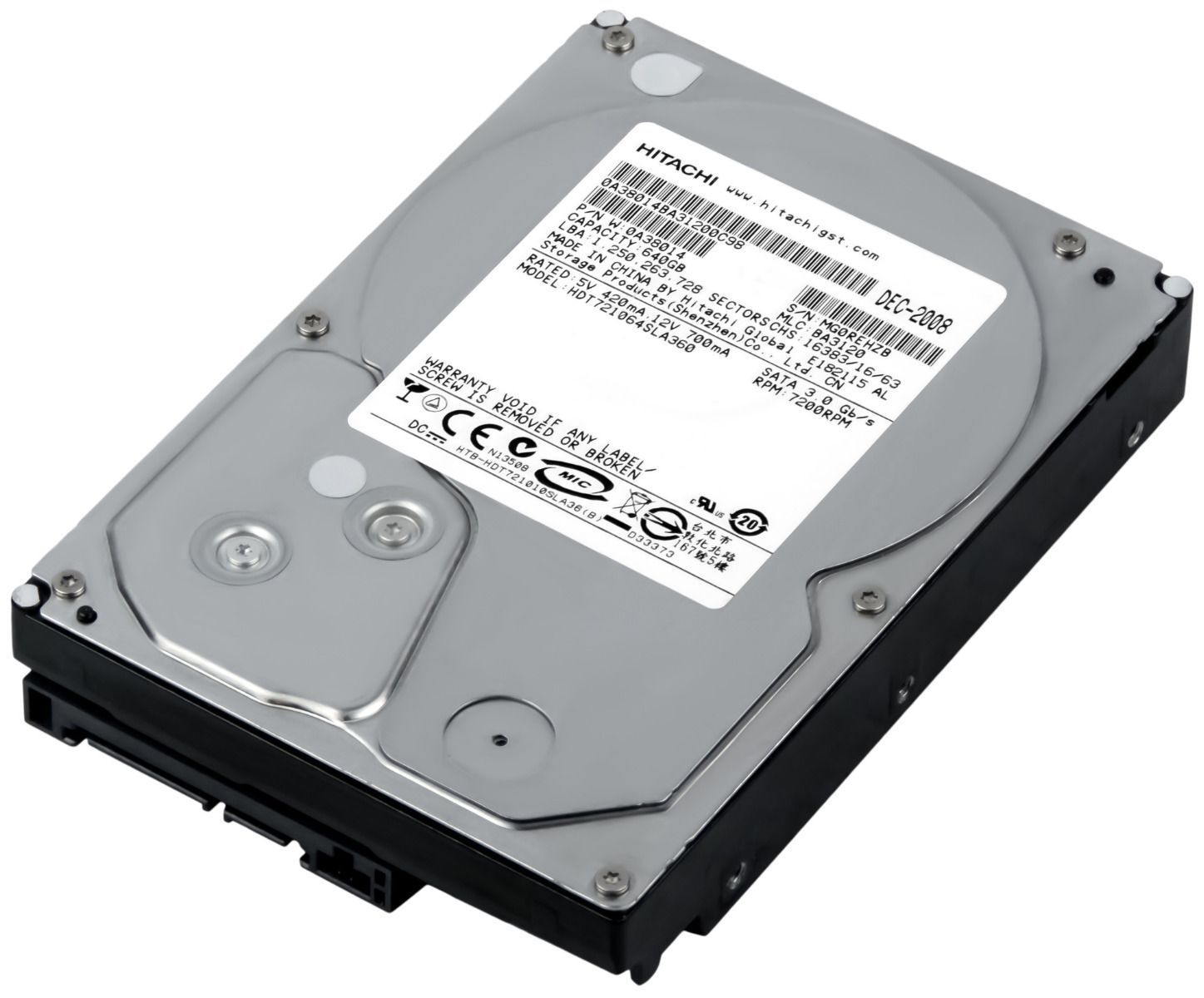 HITACHI DESKSTAR 7K1000.B HDT721064SLA360 640GB 7200RPM 16MB SATA II 3.5" inch