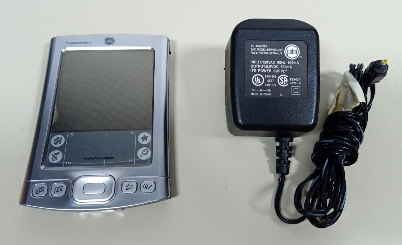 Vintage Palm PDA Tungsten E v4.5.1P + AC Adapter + Stylus