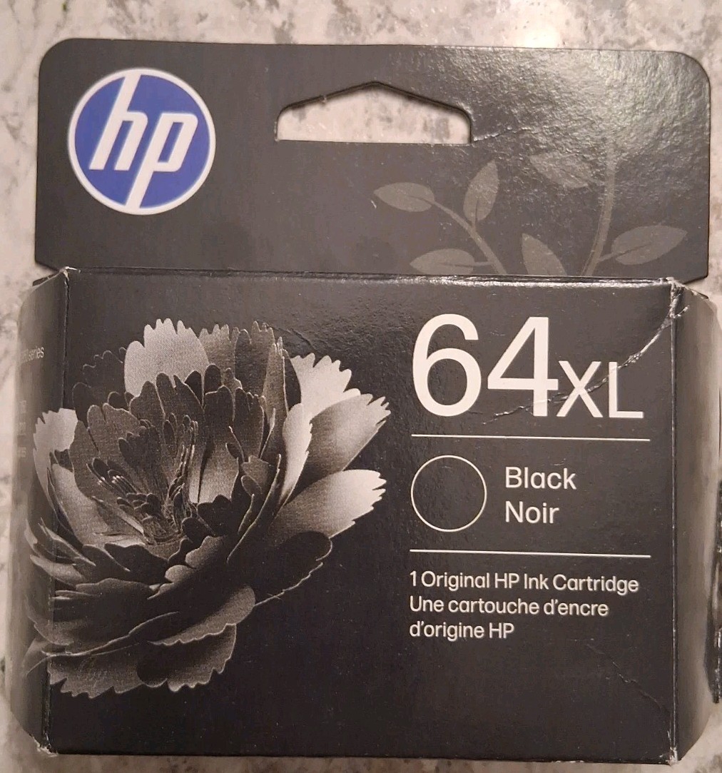 HP 64XL BLACK GENUINE INK CARTRIDGE EXP 12/27--01/28 BRAND NEW. FACTORY SEALED.
