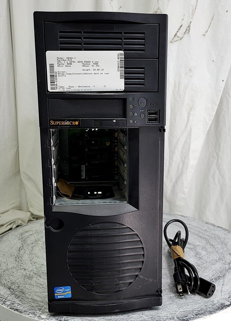 SUPERMICRO 5036t-t TOWER Server INTEL XEON E5606 4GB SEE NOTES
