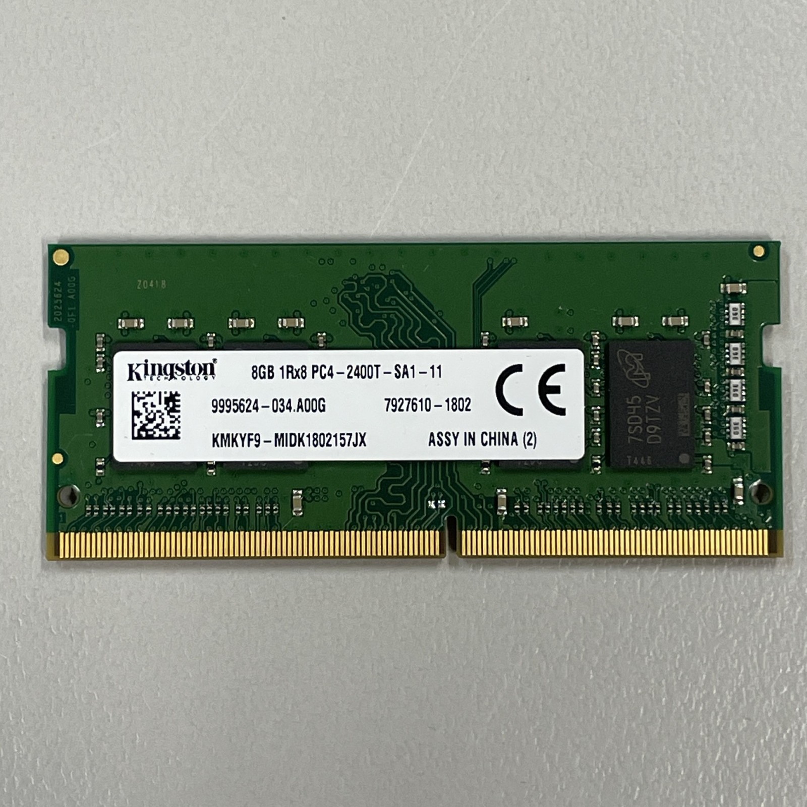 Kingston 8GB DDR4 RAM PC4-19200 2400MHz non-ECC SoDIMM KMKYF9-MID 9995624-034