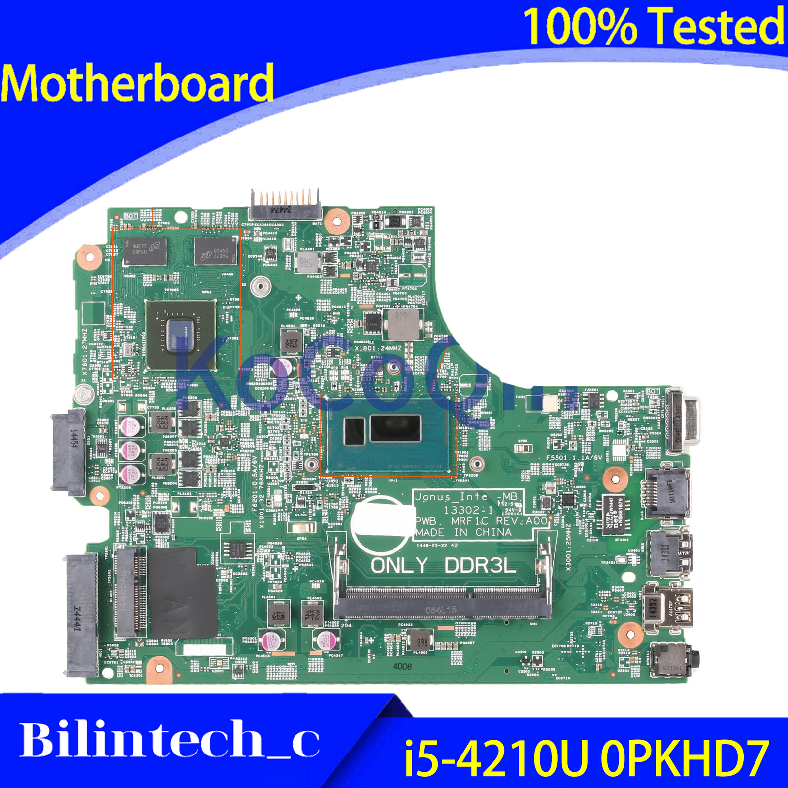 FOR DELL Inspiron 3449 3546 3446 Motherboard SR1EF i5-4210U 0PKHD7 PKHD7 13302-1
