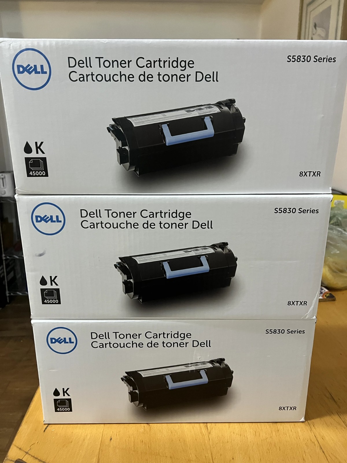 Lot of 3 Brand New Dell 8XTXR Black Toner Cartridge S5830 Series 45K Page Yield