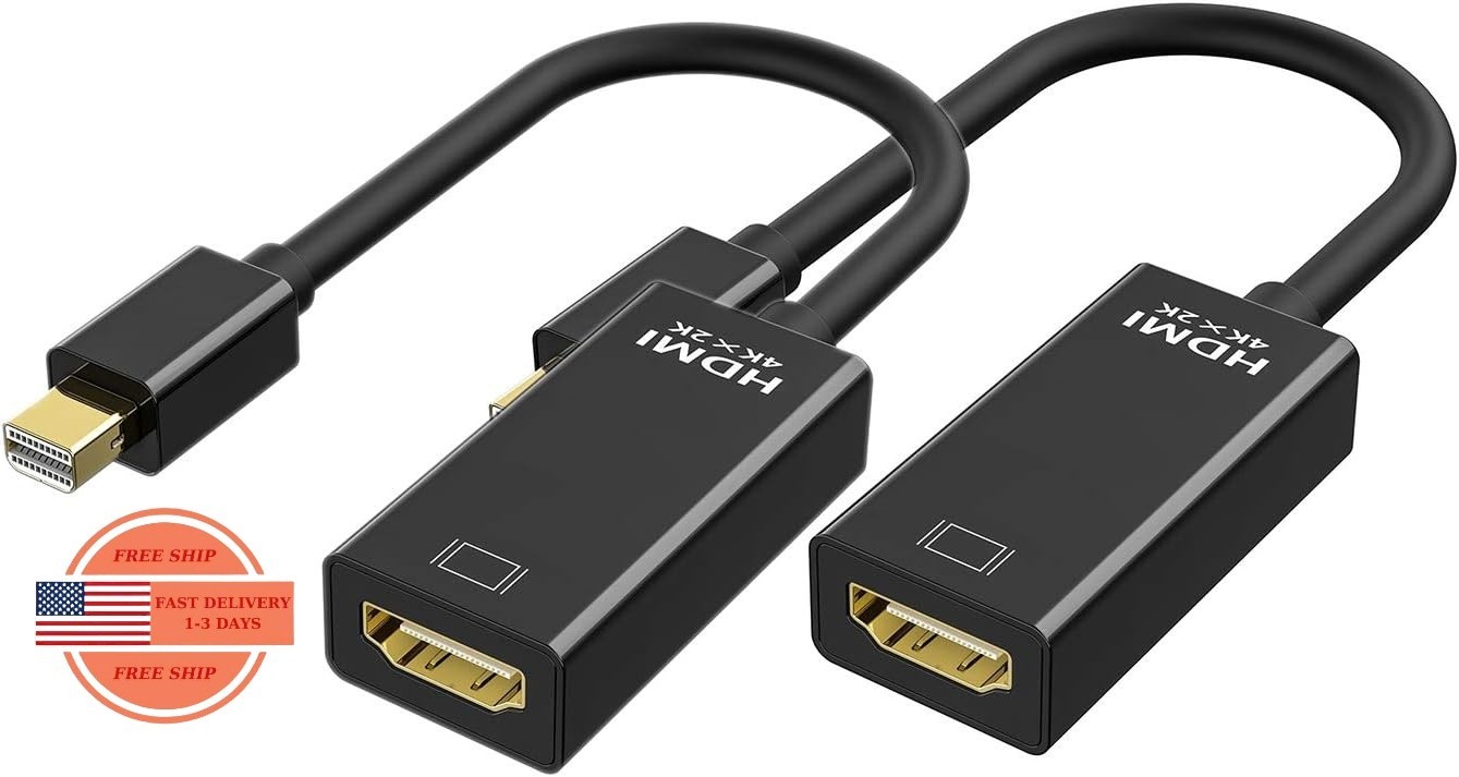Adaptador Mini DisplayPort a HDMI (paquete de 2) Convertidor Mini DP compatible