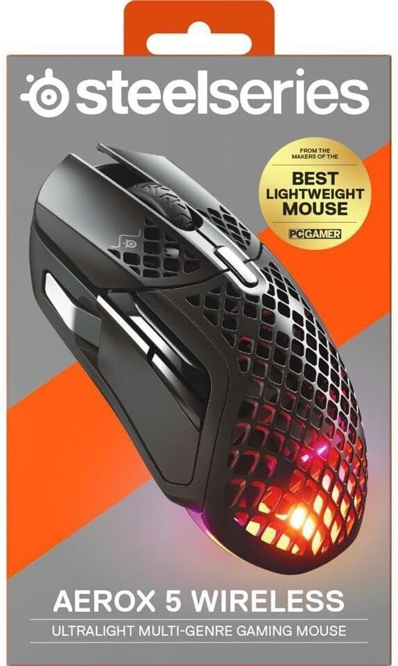 SteelSeries Aerox 5 Wireless Ultralight Gaming Mouse - Black (62406)