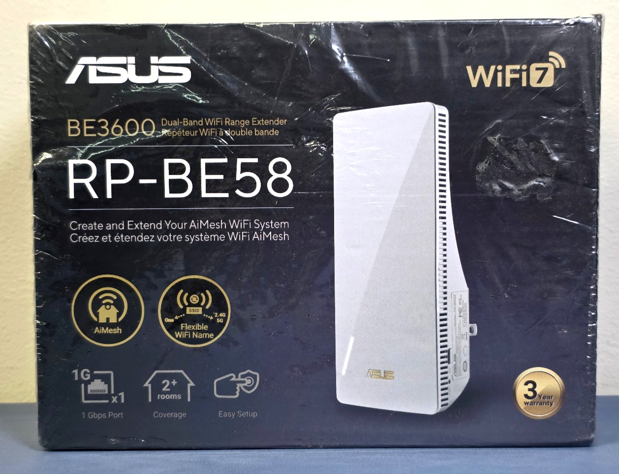 ASUS RP-BE58 BE3600 WiFi 7 Dual-Band AiMesh Range Extender NEW Sealed