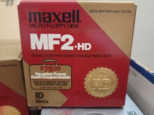 10 Pack Maxell MF2-HD Floppy Disks New In  Box. Gold Standard.