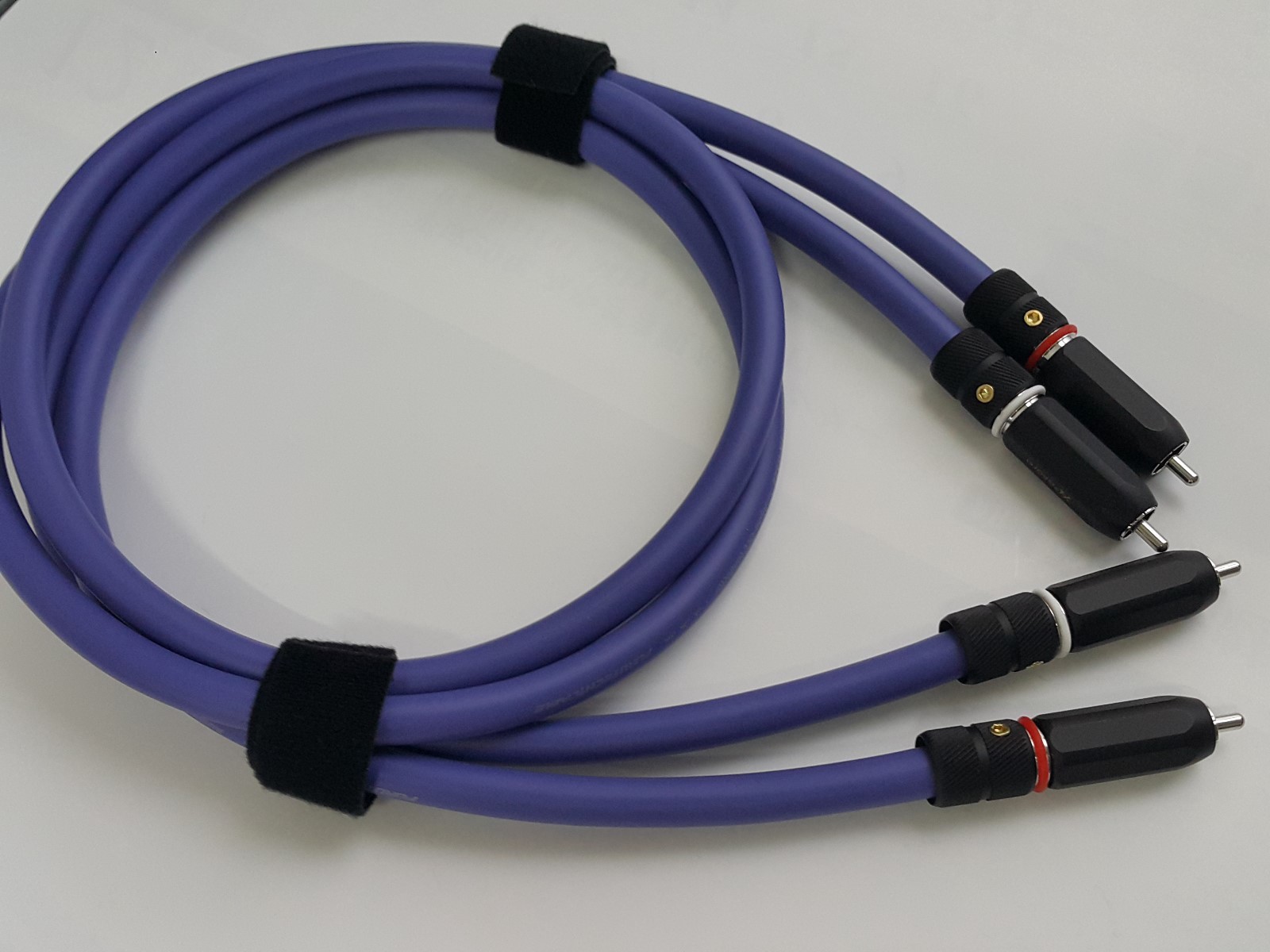 1Pair RCA Audio Cable OCC Copper Phono Rhodium Connector