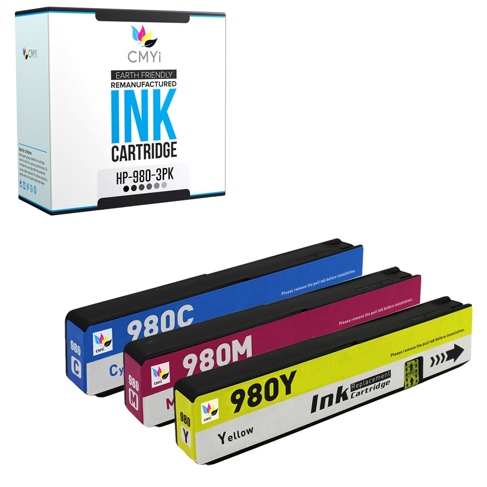 CMYi 3PK Compatible 980 Color Ink fits HP OfficeJet Enterprise Color X585z