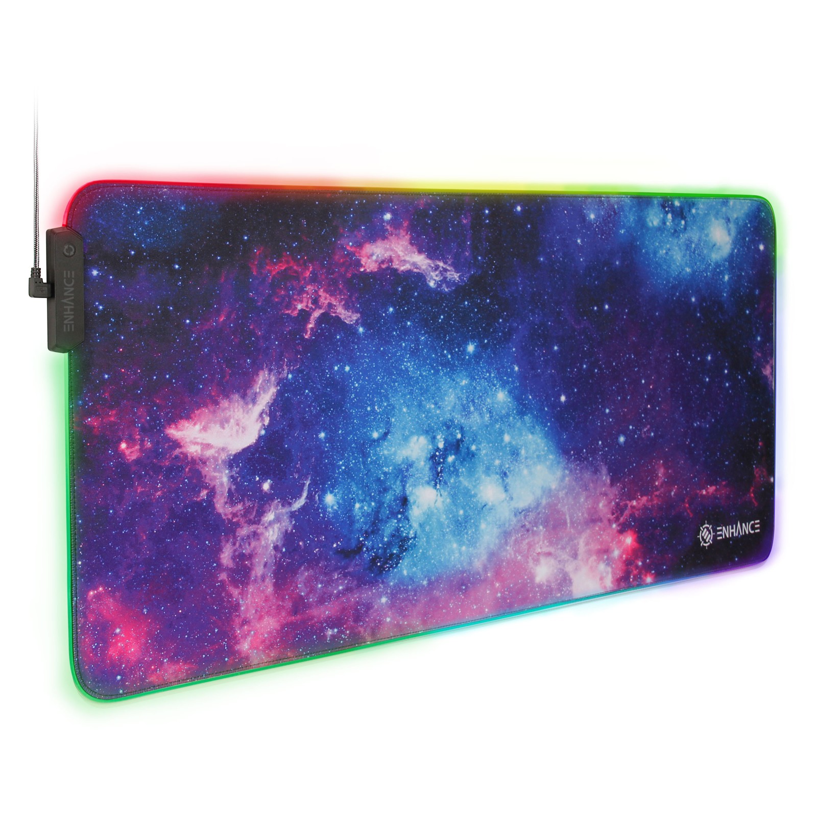 ENHANCE Extra Large LED Gaming Mouse Pad - Soft XXL Desk Mat with 7 RGB Colors