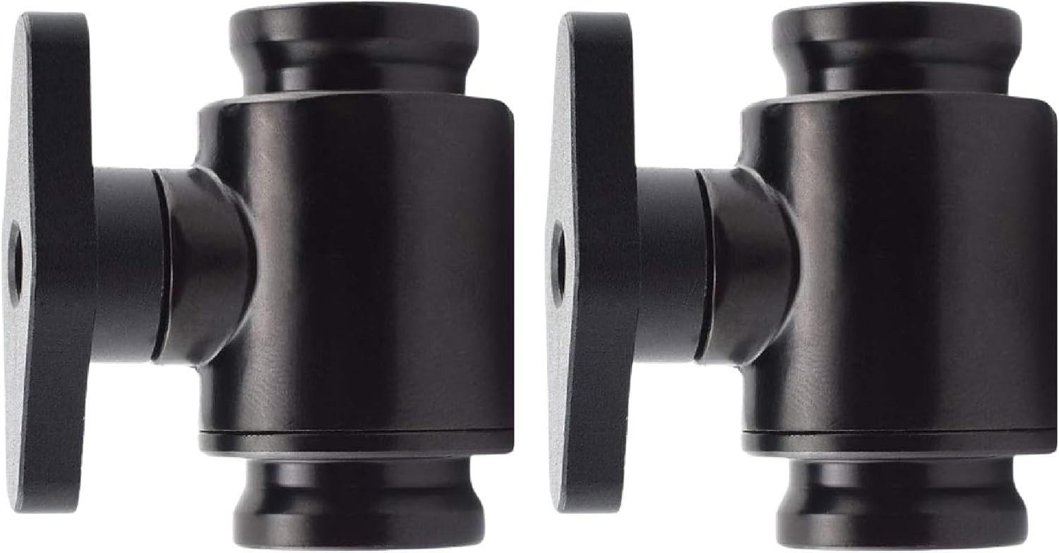 G1/4 Internal Thread PC Water Cooling Valve Brass Body Shut Off Black 2 PCS