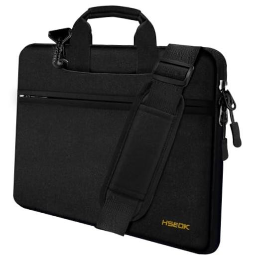 Laptop Shoulder Bag 15 15.6 16 Inch Briefcase, 15-16 inch Black