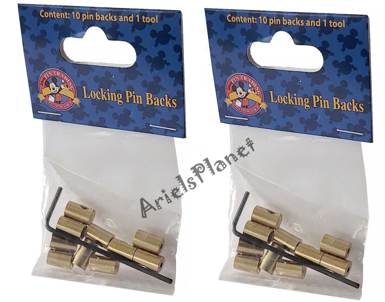 Disney Parks Brass Locking Pin Backs lot of 20 pieces with Locking Key Tool
