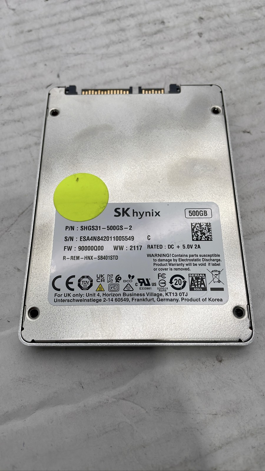 SK hynix Gold S31 500GB 2.5 SATA III SSD SHGS31-500GS-2