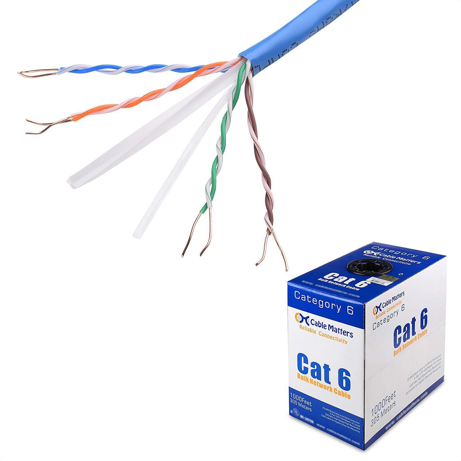 Cable Matters 10Gbps UL Listed in-Wall (cm) Rated Bare Copper Cat 6 Cable 1000