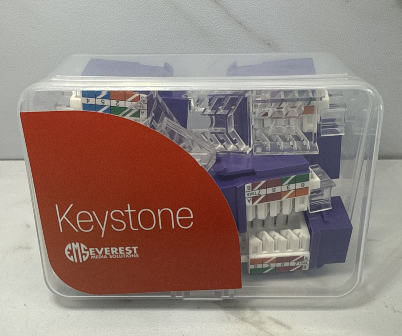 10 Pack Everest Media Solutions 45° Angled CAT6 Keystone Jack Purple✨w/4 Covers