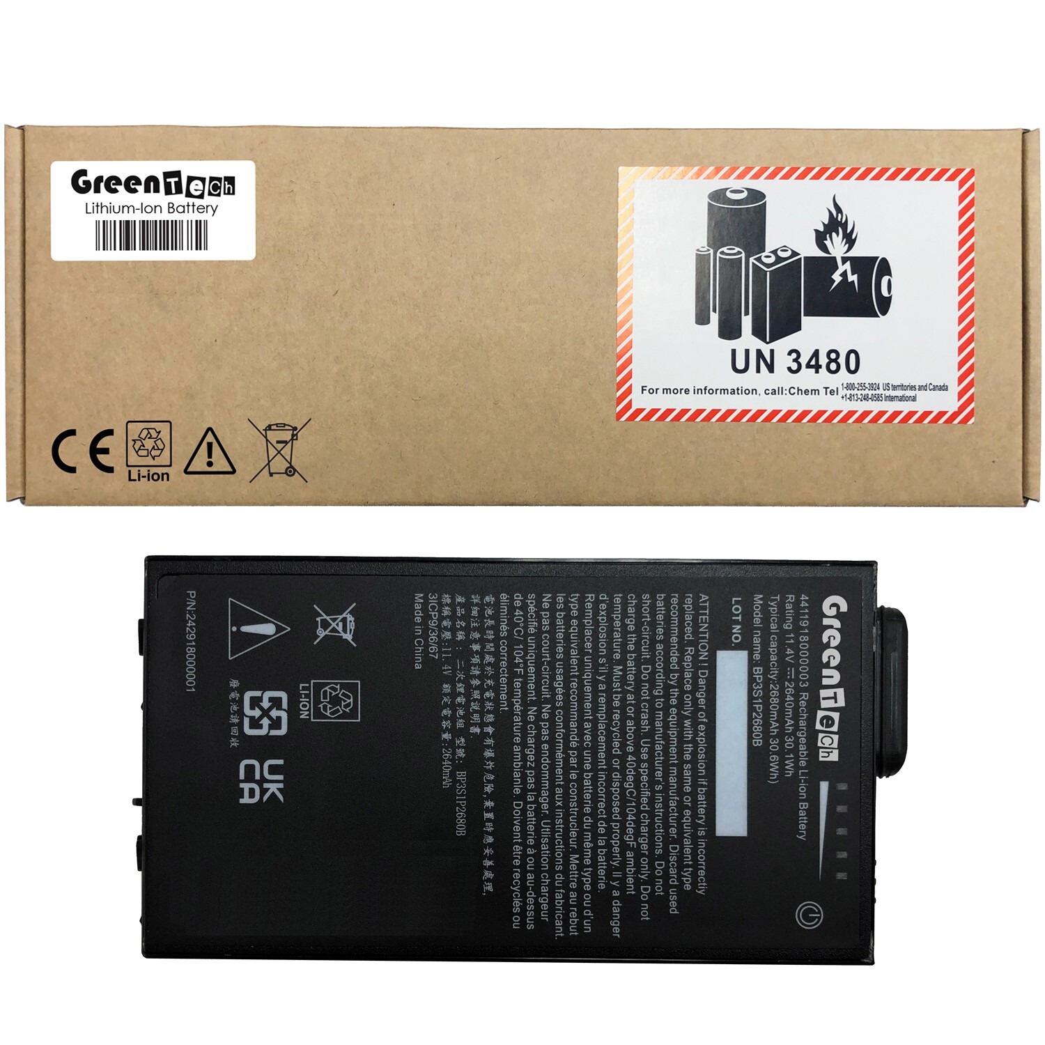 GREENTECH GBM3X7 BATTERY GETAC F110 30WHR 4411918000003 242918000001 BP3S1P2680B