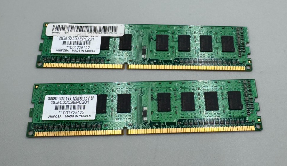 Lot Of 2 1GB Each 2x1GB=2GB PC3 DDR3 1333MHz Desktop Memory Module Excellent