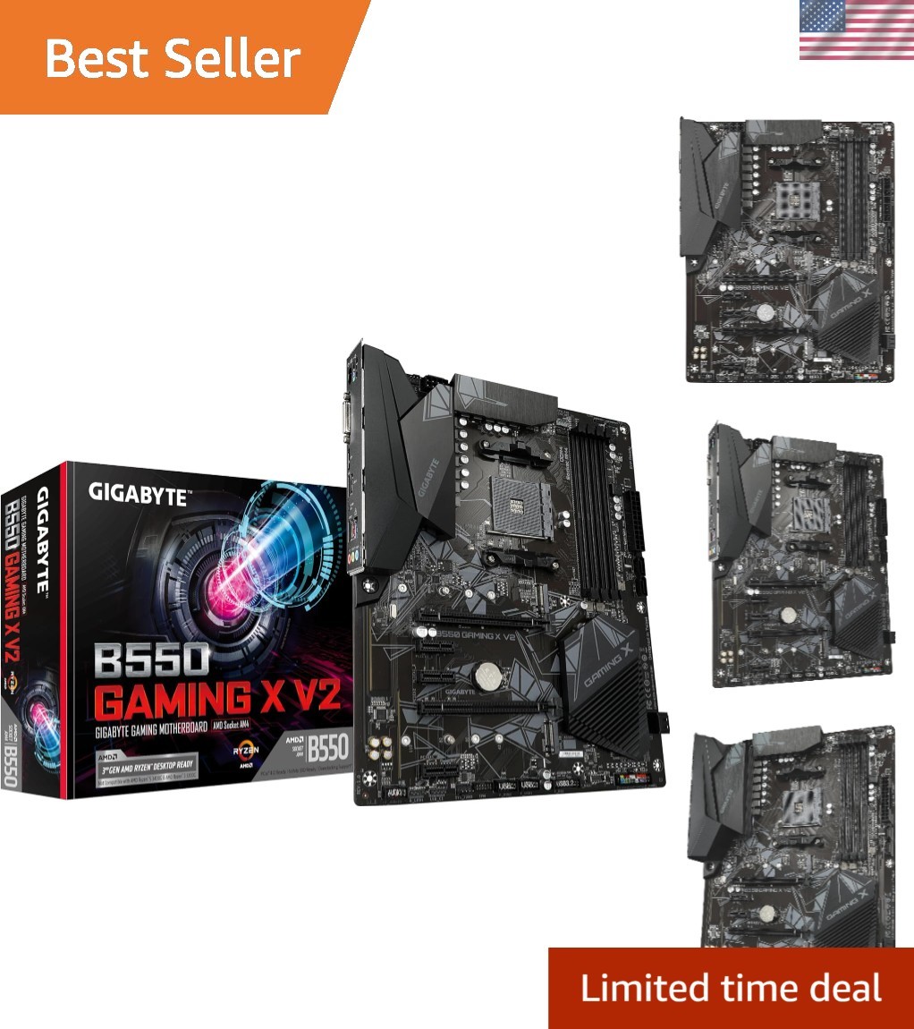 High-Performance B550 Gaming Motherboard - AM4 Socket, HDMI/DVI-D Outputs