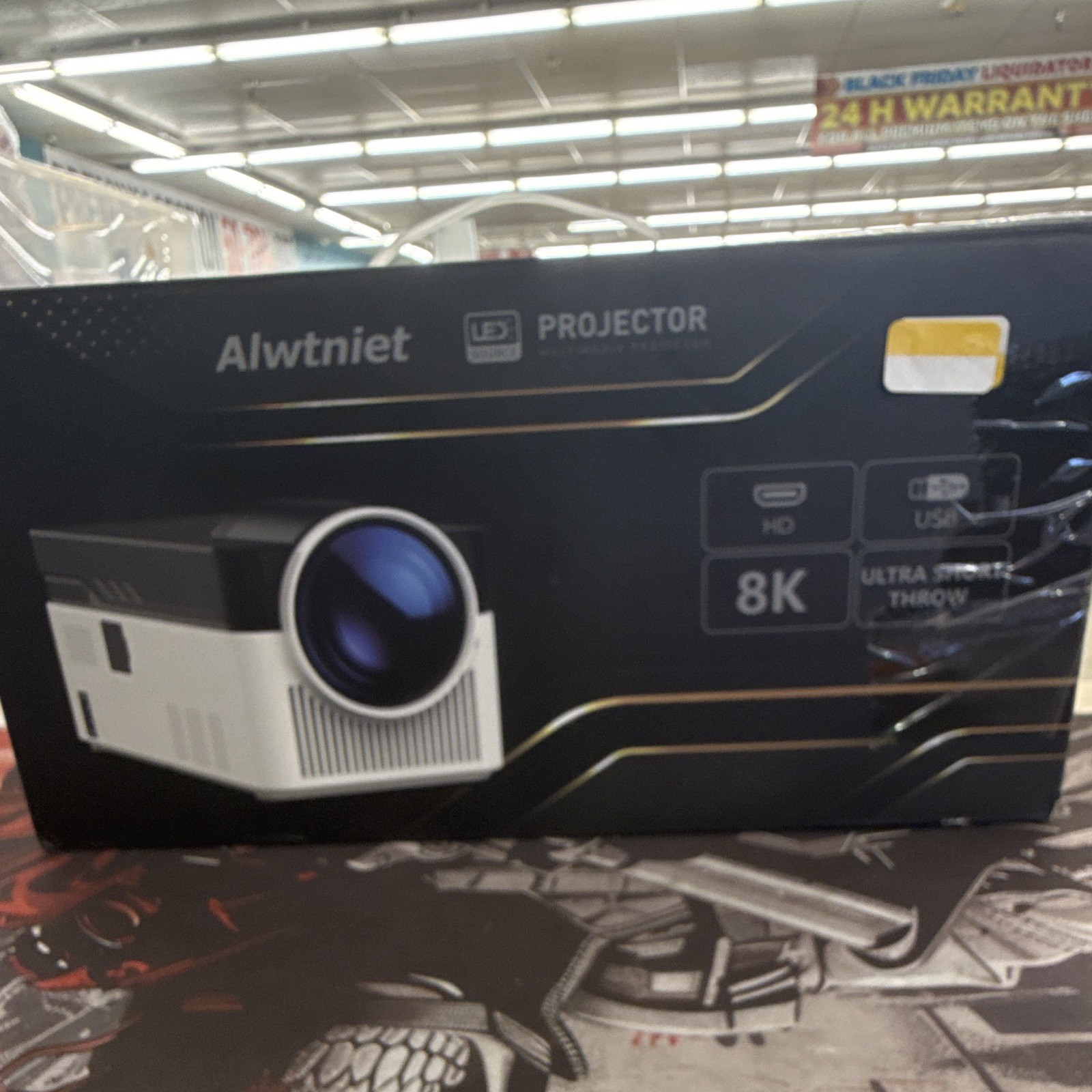 Alwtniet HY450 LED Ultra Short Throw Smart Projector 8K HDMI USB Desktop
