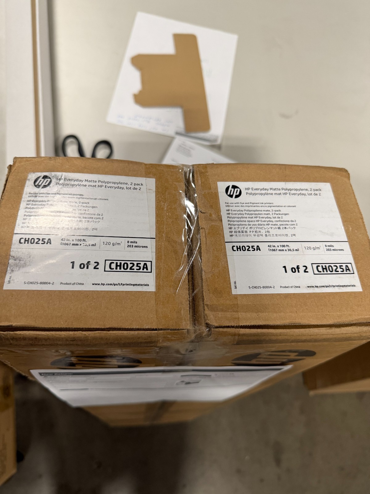 HP Everyday Inkjet Print Matte Film 42" x 100 ft Matte 2 Pack, CH025A