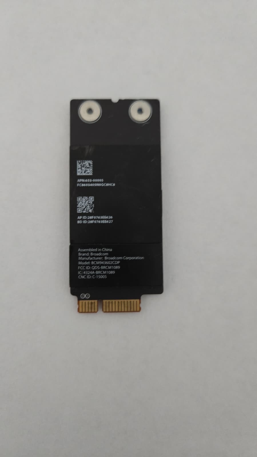 Apple MacBook Air 11" 13" 2013-2017 WiFi Bluetooth Card 653-00005 BCM94360CS2 US