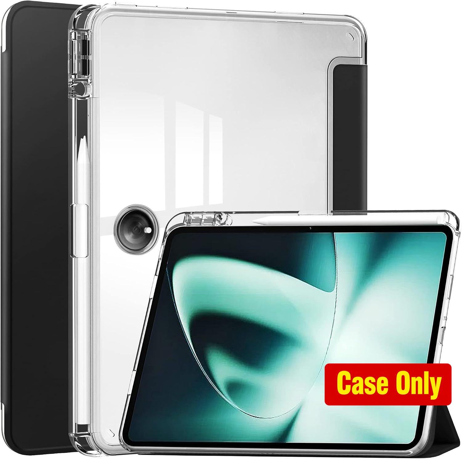 Slim Case for Pad 11.6 inch 2023, Transparent Hard Shell, Trifold, Lightweight