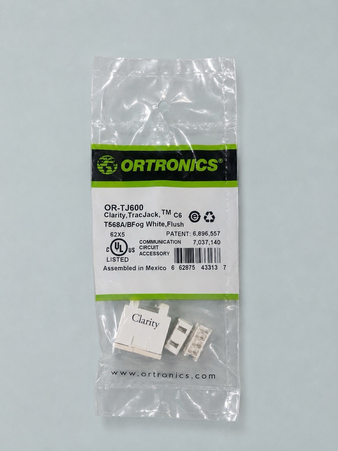 Lot of 12 Ortronics Cat6 RJ45 TracJack Fog White OR-TJ600