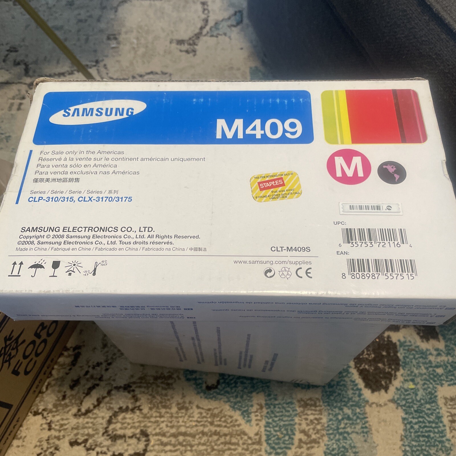 SAMSUNG M409 Magenta Toner Cartridge CLT-M409S Open Box