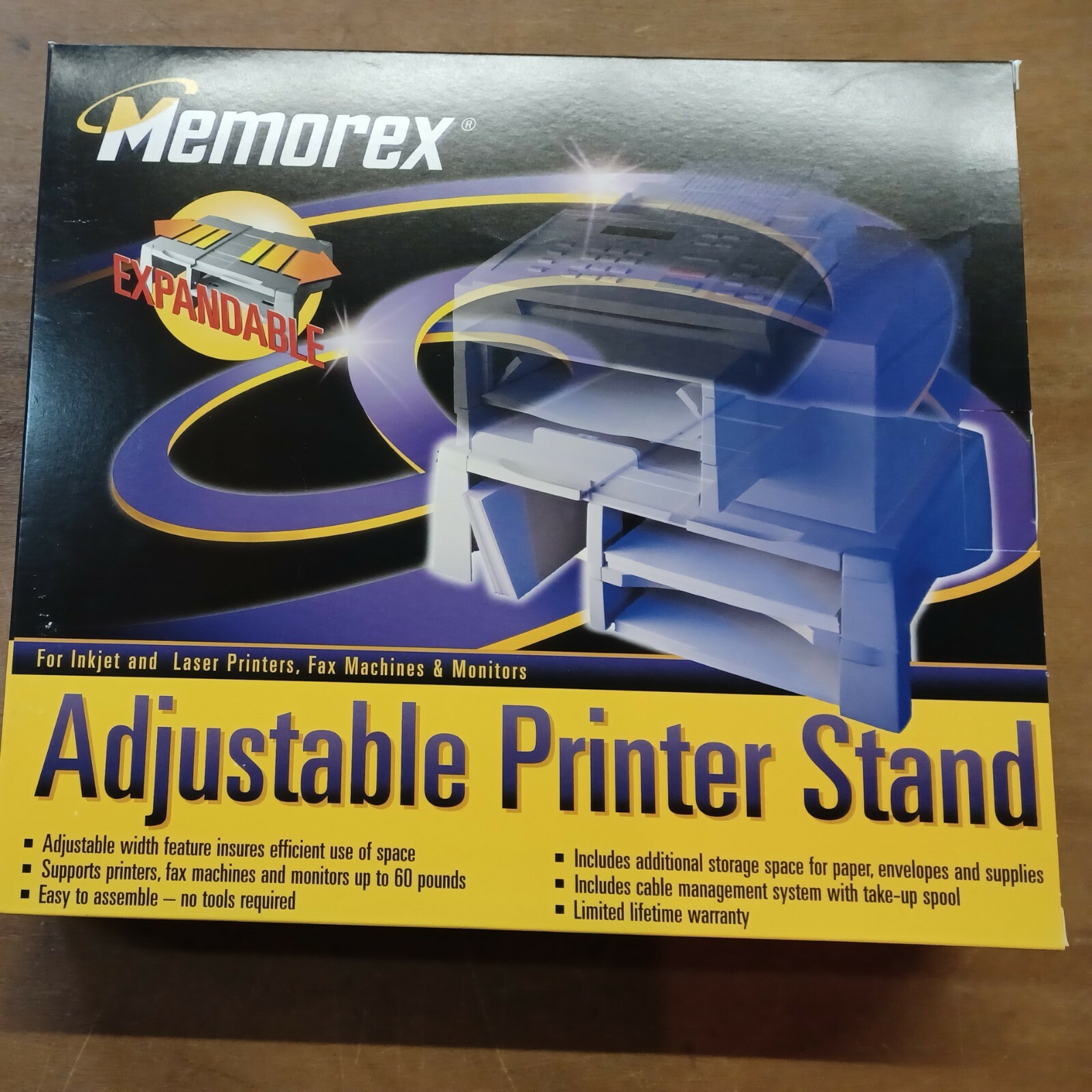 MEMOREX ADJUSTABLE PRINTER STAND * VINTAGE: NEW IN BOX (2 to sell)