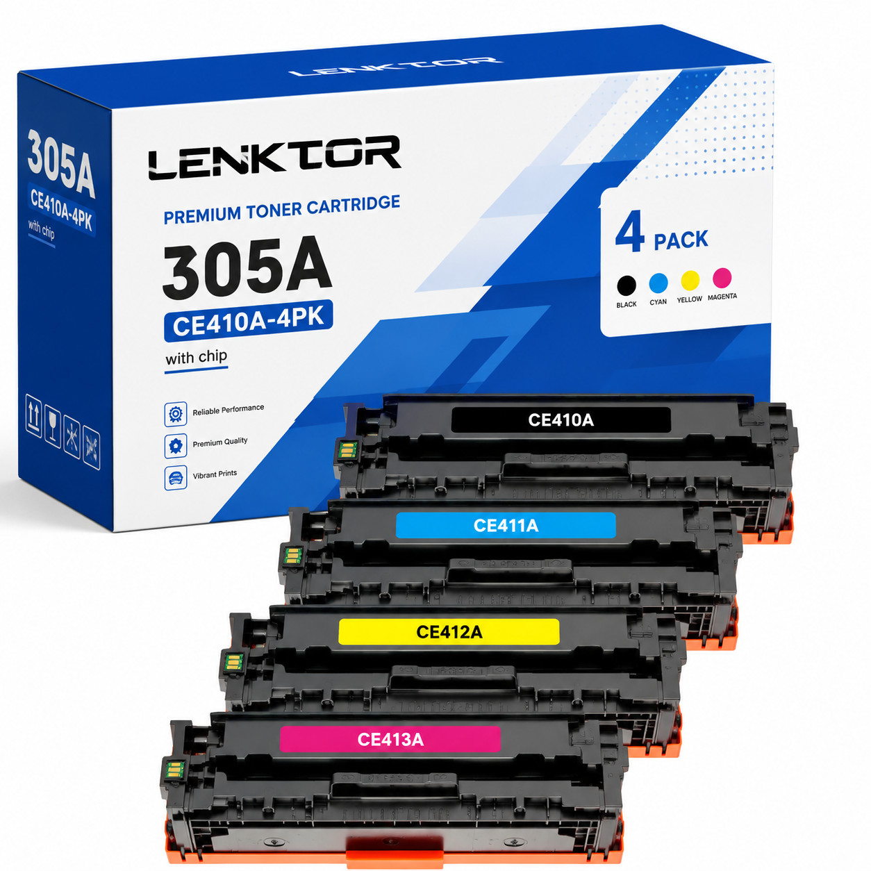 305A CE410A 4PK Toner Cartridge Compatible for M351a M375nw M451dw M451dn M475dn