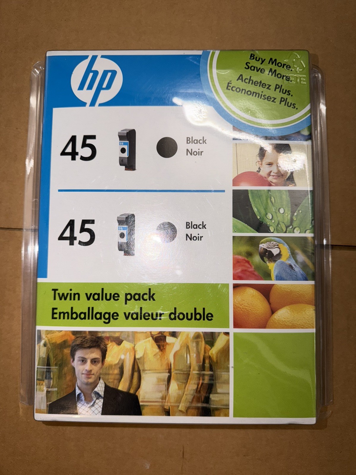 2008 New Sealed 2-Pack  HP 45 Black Twin Value Pack Ink Cartridges 229212