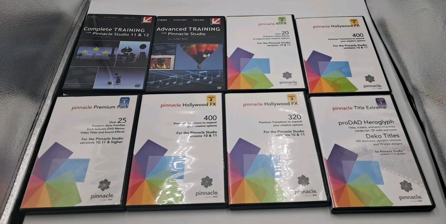 Avid Pinnacle Studio BIG LOT ADD-ON Packs - Premium, Hollywood 1-2-3, RTFX OPEN