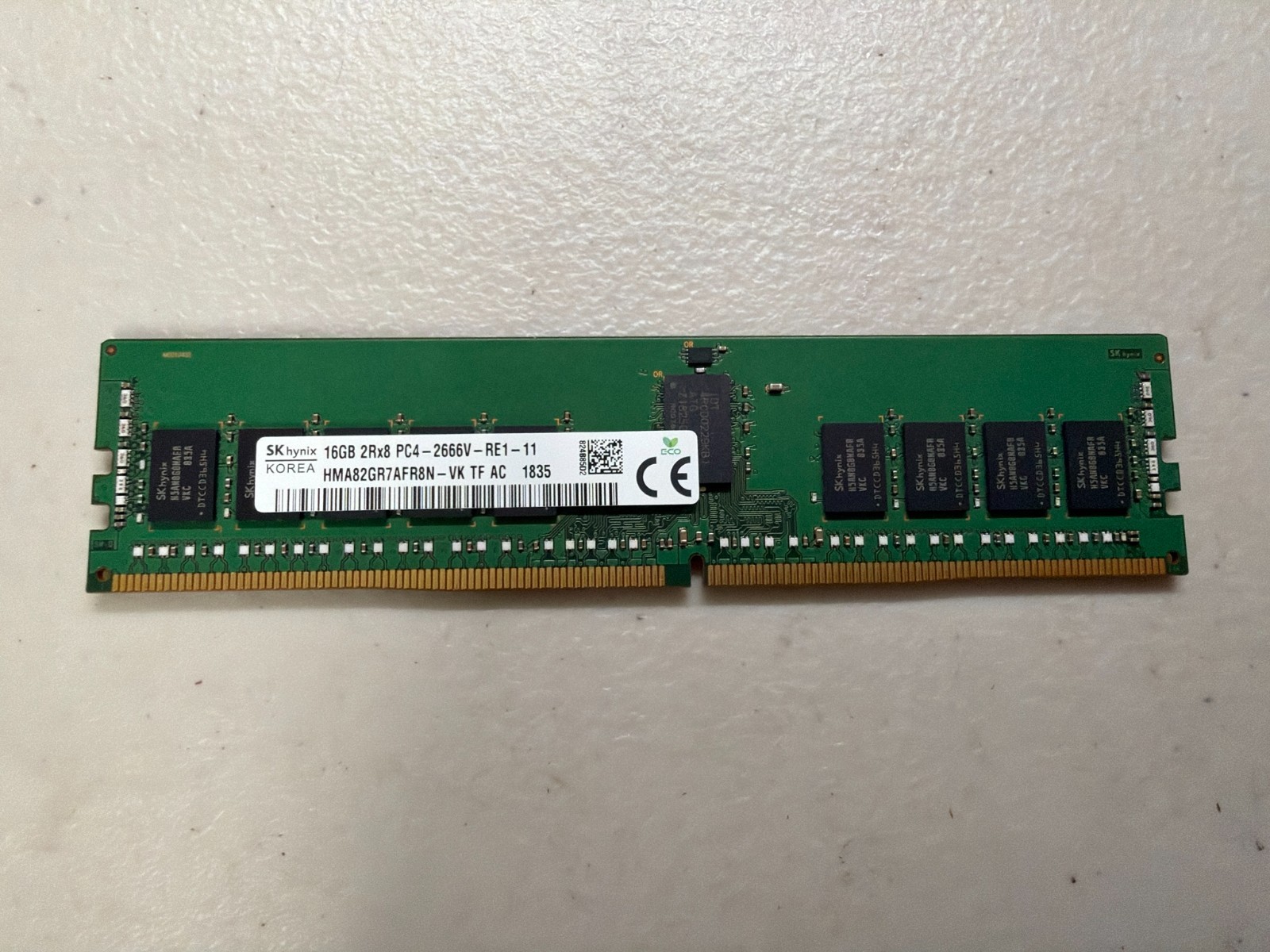 Hynix 16GB PC4-2666V 2Rx8 DDR4 ECC REG RDIMM Server Memory HMA82GR7AFR8N-VK