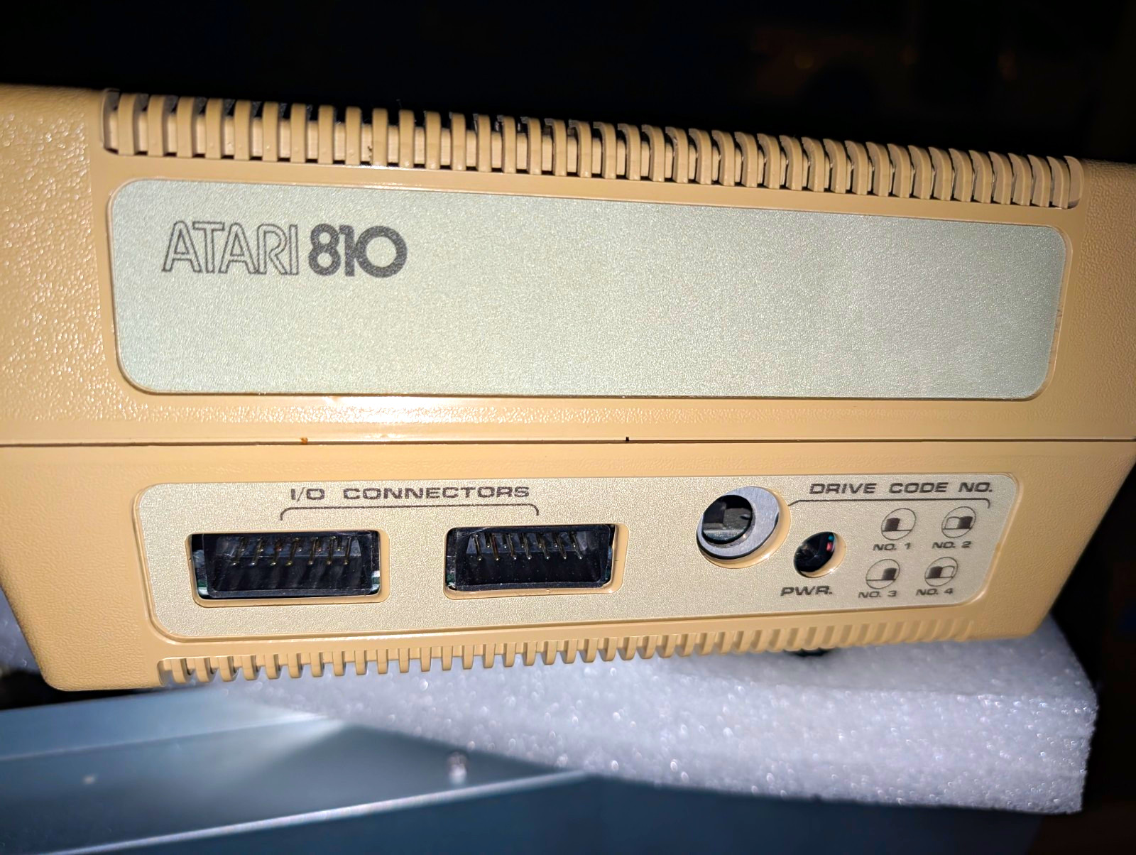 Atari 810 Vintage Floppy Disk Drive w/ Power Adapter & I/O Cable