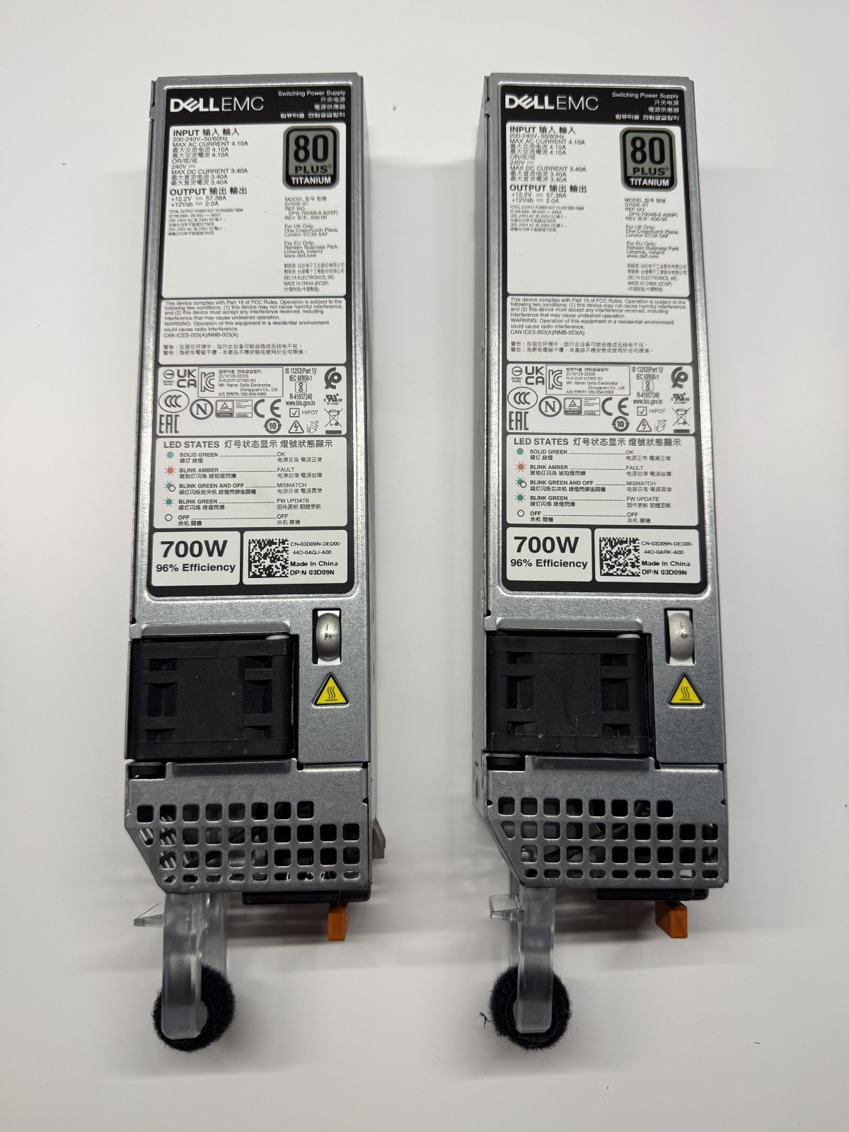 2× Dell EMC D700E-S1 700W PSU DPA-700AB-6A (00F)