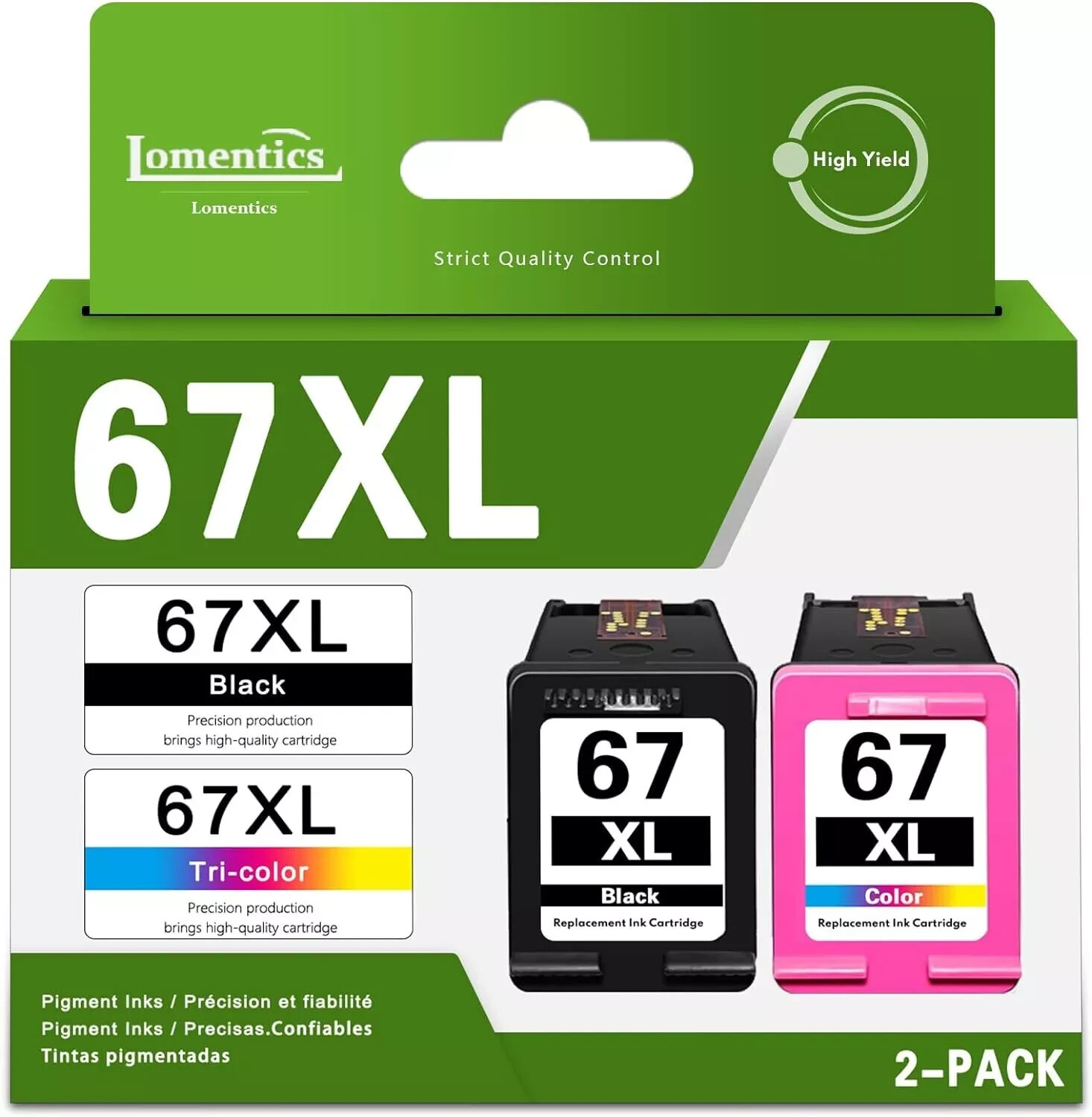 67XL High Quality Ink Cartridge Replacement for HP ENVY 6020 6022 DeskJet 1255