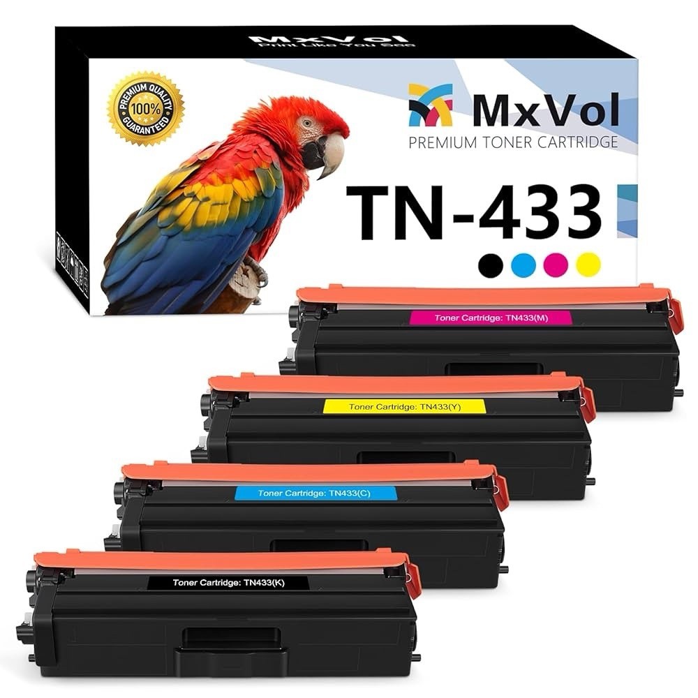 MxVol Compatible TN433 /TN431 Toner Cartridge for Brother 4KCMY Expiry 02-2027