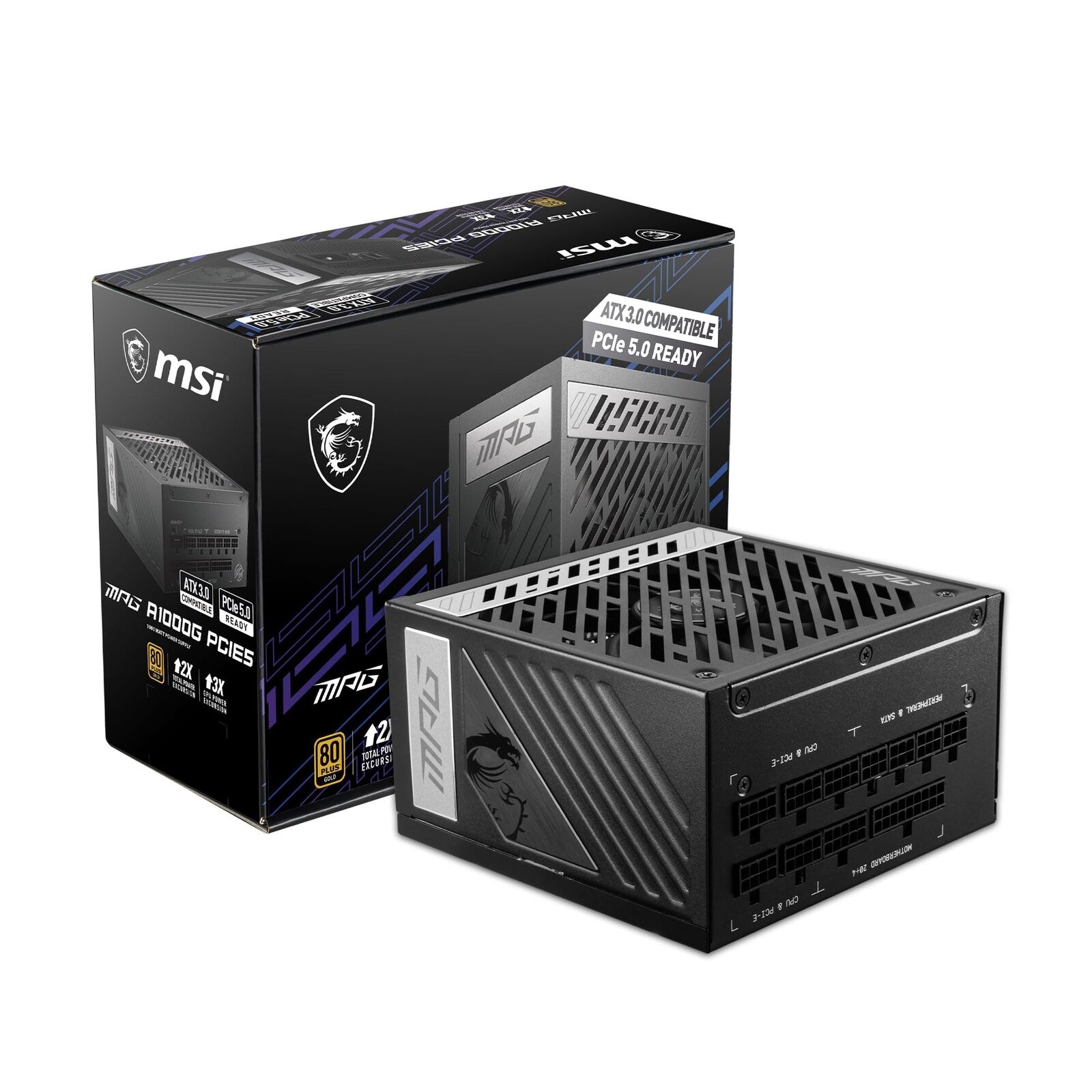 MSI MPG A1000G PCIE 5 & ATX 3.0 Gaming Power Supply - Full Modular - 80 Plus