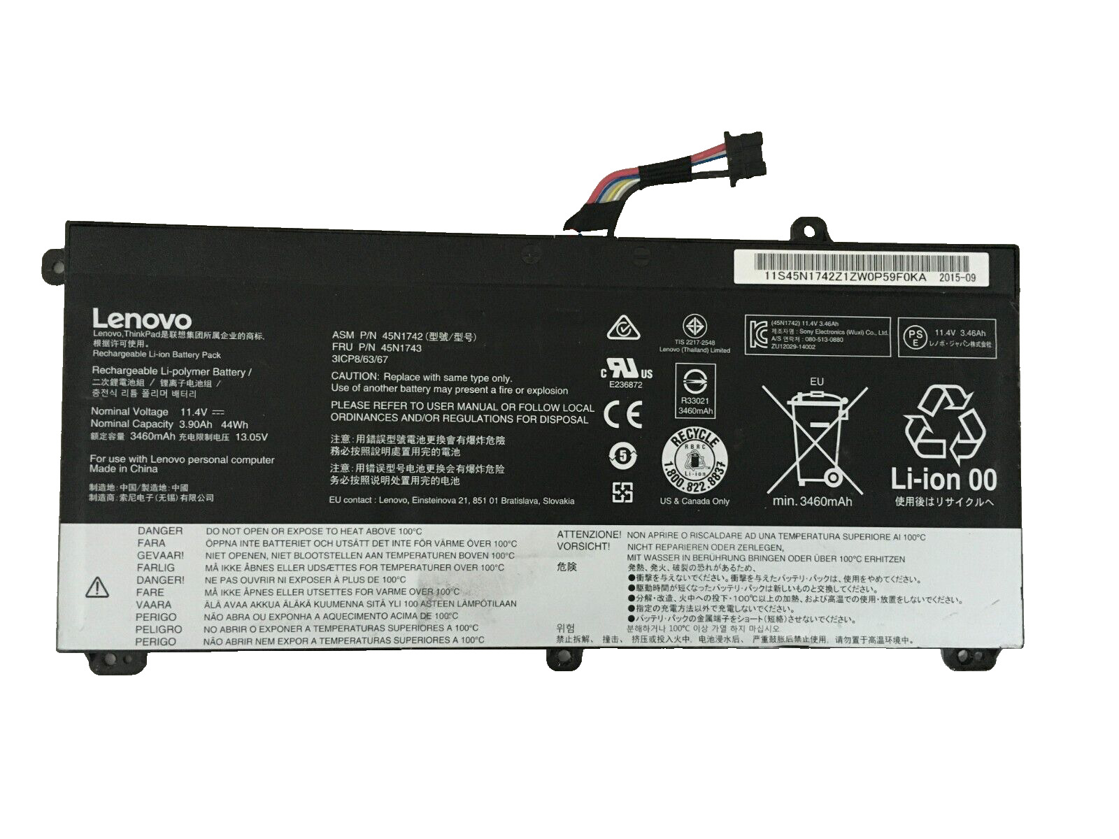 45N1740 45N1741 battery for Lenovo ThinkPad T550 T550s W550 W550s 45N1742 44Wh