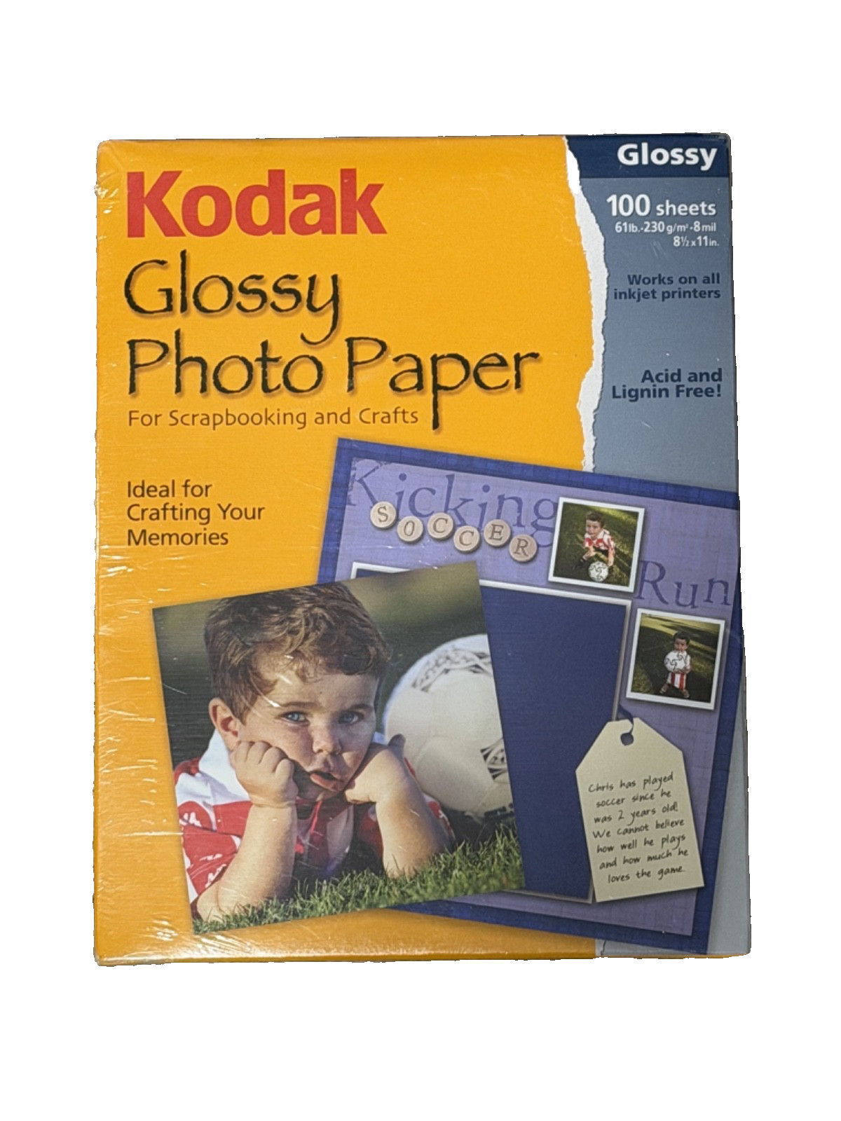 NEW Kodak Sealed 100 Sheets Picture Photo Printer Paper 8.5 X 11 Glossy