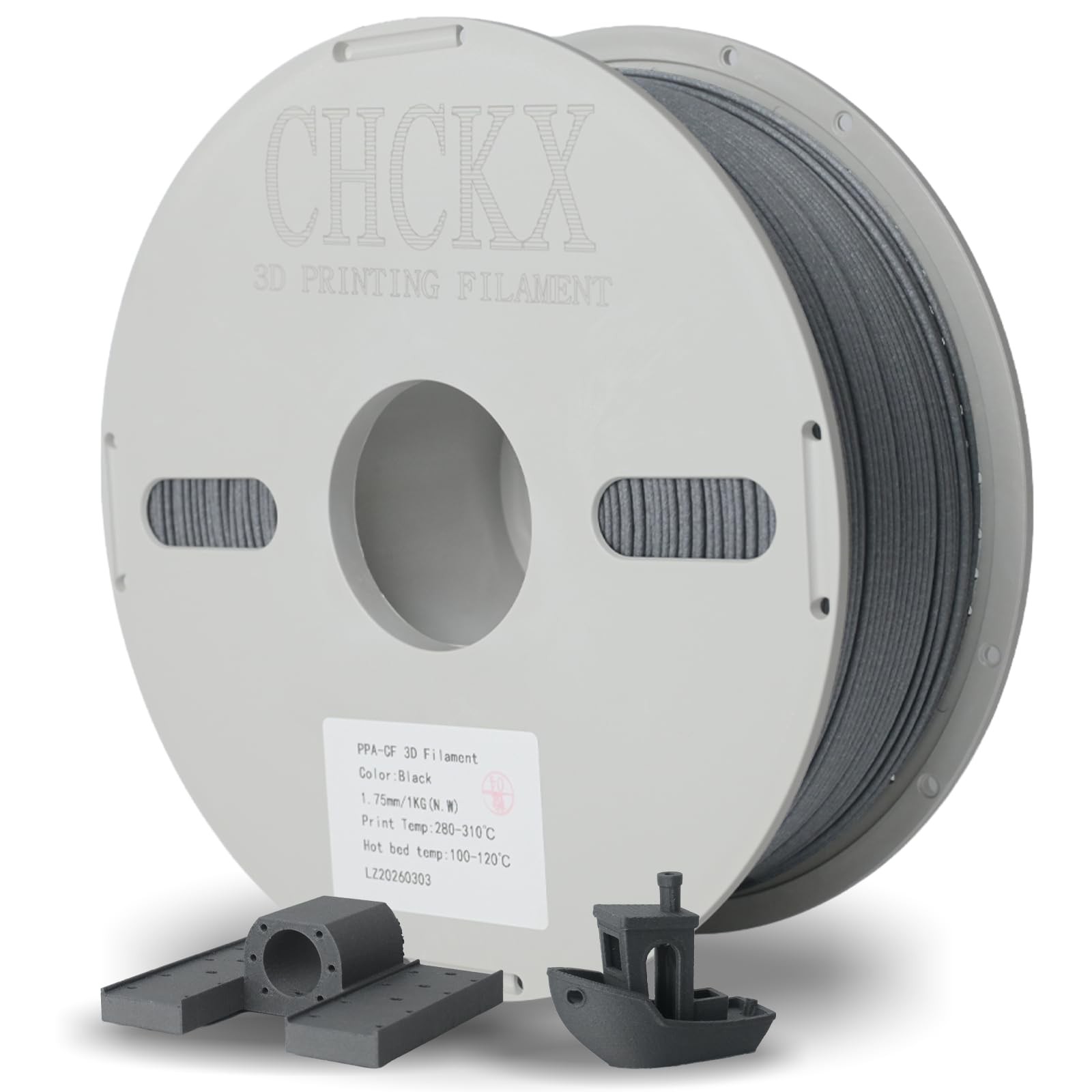 CHCKX PPA-CF 3D Printing Filament Matte Black 1KG 1.75mm 10% PPA-CF,