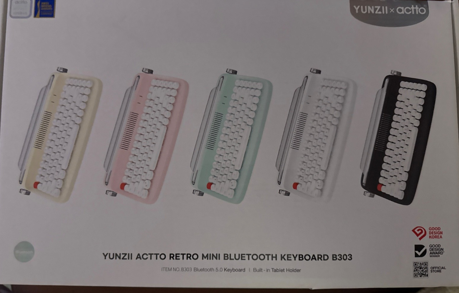 YUNZII ACTTO RETRO MINI BLUETOOTH B303 Wireless Typewriter Keyboard Sweet Mint
