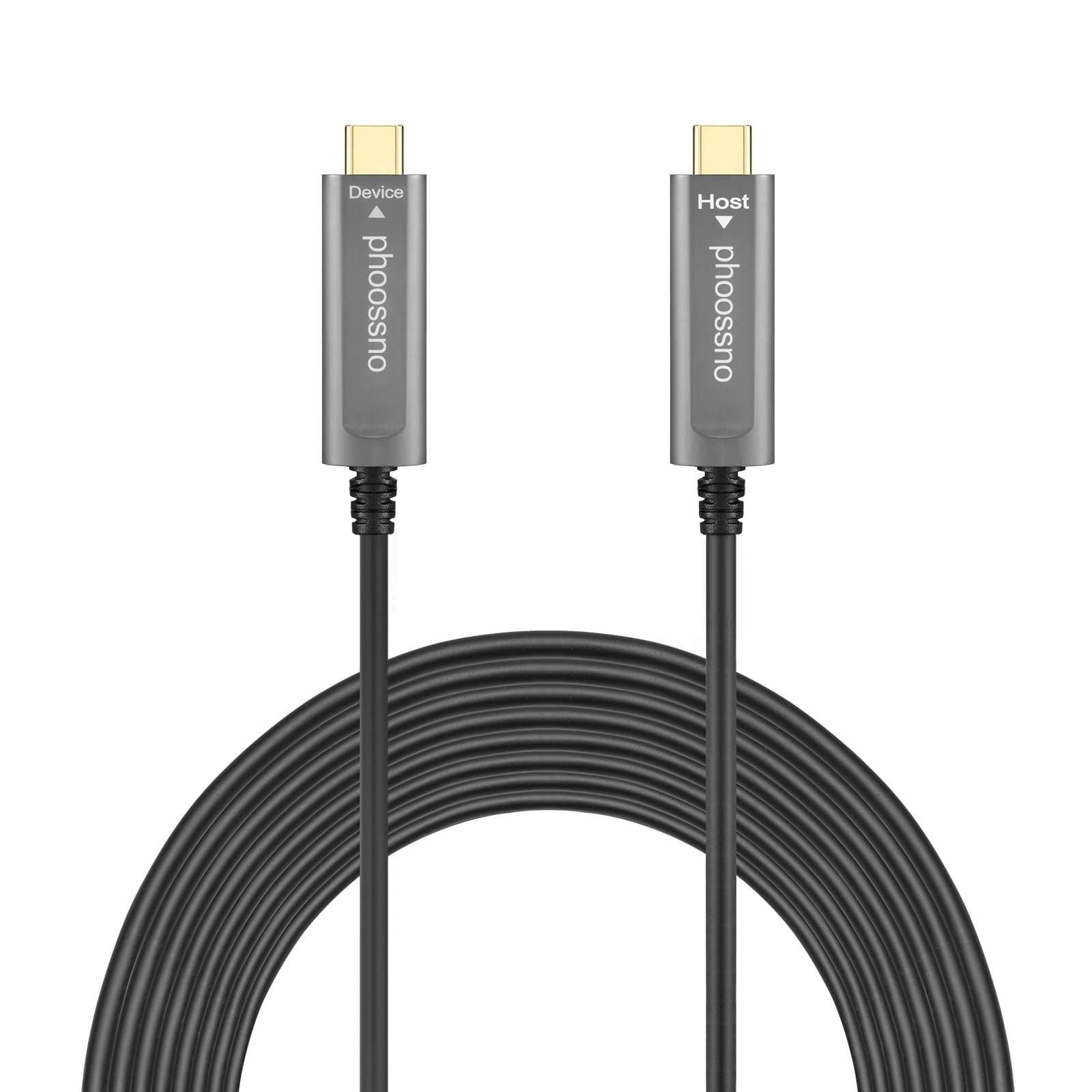 USB-C to USB-C Fiber Optical Cable 10Gbps USB 3.2 33ft Black