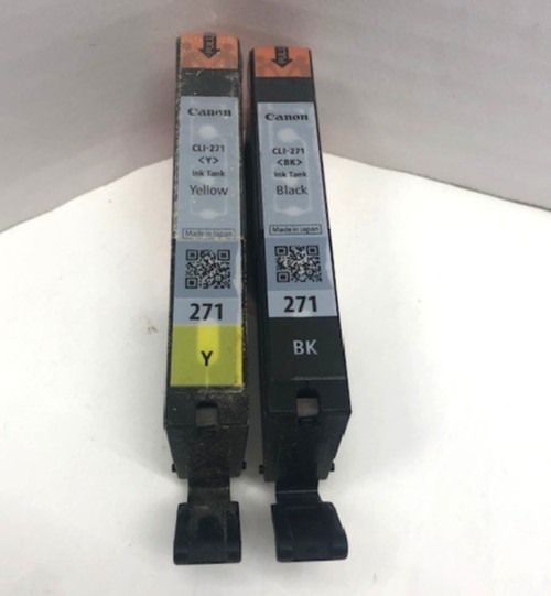 Canon CLI 271 Genuine Ink Tanks - Black And Yellow Original OEM - NEW/SEALED
