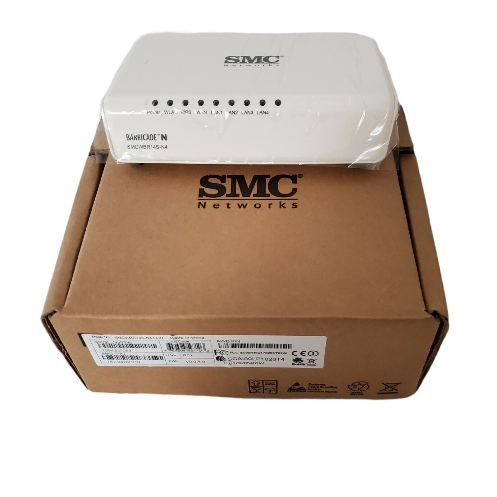 SMC Network 150 Mbps 4-Port Wireless Broadband Router SMCWBR14S-N4