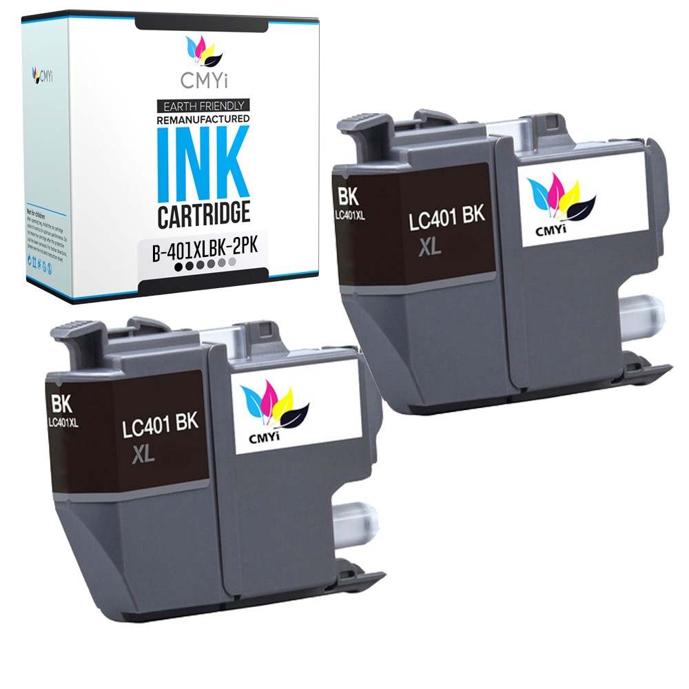 Compatible 2PK CMYi LC401XL Black Ink Cartridge fits Brother DCP J1050DW J1140DW
