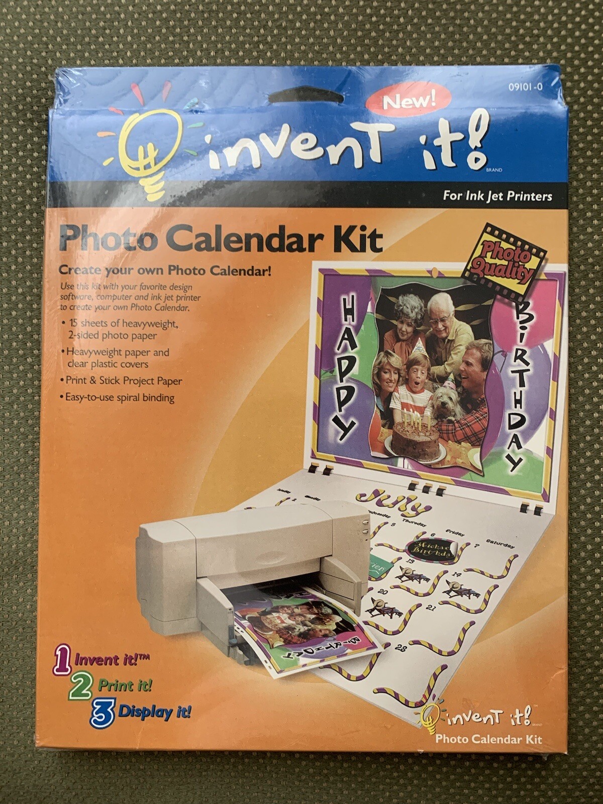 invent it Photo Calendar Kit For Ink jet Printers 15 Sheets Spiral Binding NEW