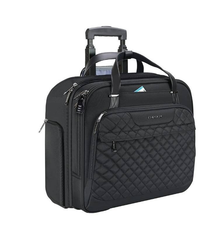EMPSIGN Premium Laptop Telescoping Handle Briefcase w/ Wheels Fits Up To 15.6"